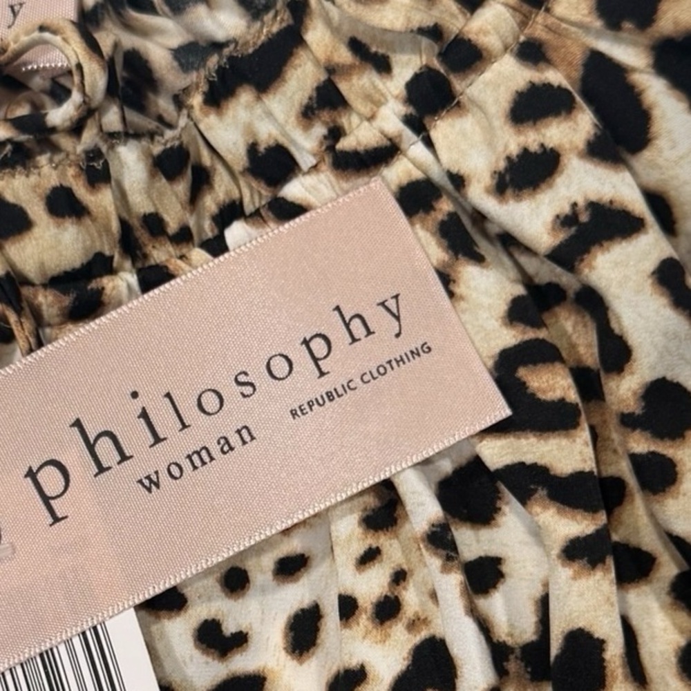 PHILOSOPHY Front Tie Triple Sleeve Sleeve Animal Print Blouse NWT 3X - Picture 13 of 16
